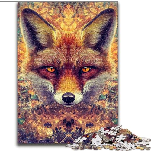 Puzzle 1000 Teile für Teenager, Sonnenblumenfuchs, für 14+, anspruchsvolles Spiel als Geschenk für die ganze Familie und Freunde (Größe 26x38cm) von LiJianXXR