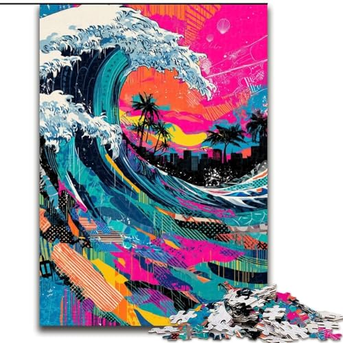 Puzzle 1000 Teile für Teenager, Surf-Graffiti, für 14+, anspruchsvolles Spiel als Geschenk für die ganze Familie und Freunde (Größe 26x38cm) von LiJianXXR