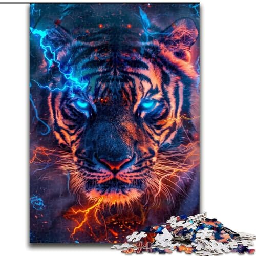 Puzzle 1000 Teile für Teenager, Tiger, Familienspiel, Stressabbau, schwierige Herausforderung, EIN Kunstwerk für Kinder ab 14 Jahren (Größe 50x75cm) von LiJianXXR