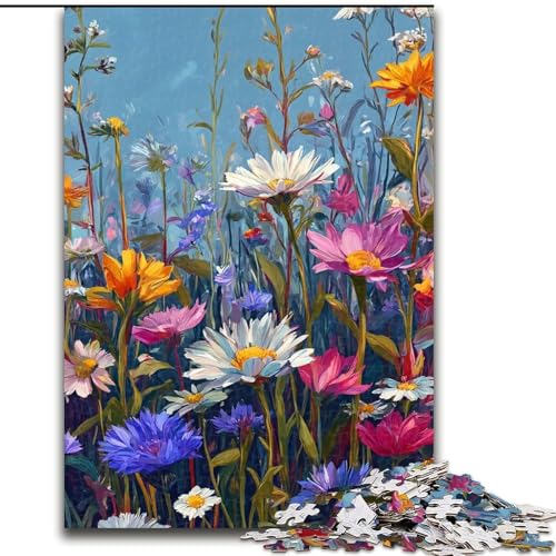 Puzzle 1000 Teile für Teenager, Wildblumensommer, für 14+, anspruchsvolles Spiel als Geschenk für die ganze Familie und Freunde (Größe 26x38cm) von LiJianXXR