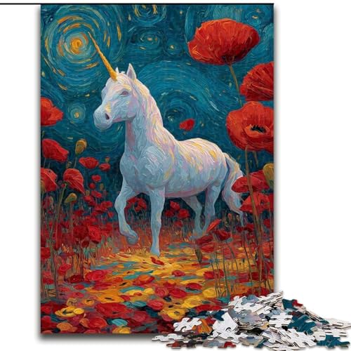Puzzle 1000 Teile für Teenager, geheimnisvolles Einhorn, für 14+, anspruchsvolles Spiel als Geschenk für die ganze Familie und Freunde (Größe 50x75cm) von LiJianXXR