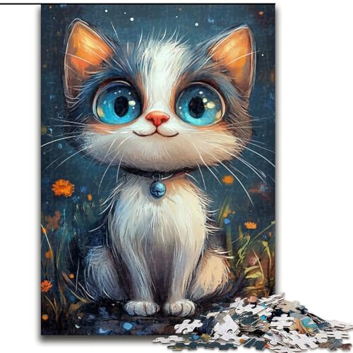 Puzzle 1000 Teile für Teenager, süßes Kätzchen, für 14+, anspruchsvolles Spiel als Geschenk für die ganze Familie und Freunde (Größe 50x75cm) von LiJianXXR