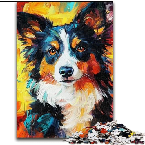 Puzzle 1000 Teile für Teenager Australian Shepherd, für 14+ Anspruchsvolles Spiel als Geschenk für die ganze Familie und Freunde (Größe 26x38cm) von LiJianXXR
