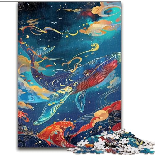 Puzzle 1000 Teile für Teenager Blauwal mit Federn, für 14+ Anspruchsvolles Spiel als Geschenk für die ganze Familie und Freunde (Größe 50x75cm) von LiJianXXR