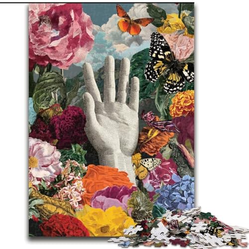 Puzzle 1000 Teile für Teenager Blumen Palme, für 14+ Anspruchsvolles Spiel als Geschenk für die ganze Familie und Freunde (Größe 26x38cm) von LiJianXXR