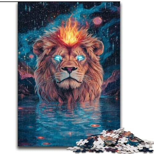 Puzzle 1000 Teile für Teenager Cosmic Lion, für 14+, anspruchsvolles Spiel als Geschenk für die ganze Familie und Freunde (Größe 26x38cm) von LiJianXXR