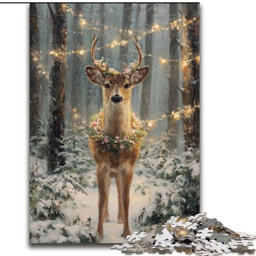 Puzzle 1000 Teile für Teenager EIN eleganter Hirsch, für 14+, anspruchsvolles Spiel als Geschenk für die ganze Familie und Freunde (Größe 50x75cm) von LiJianXXR