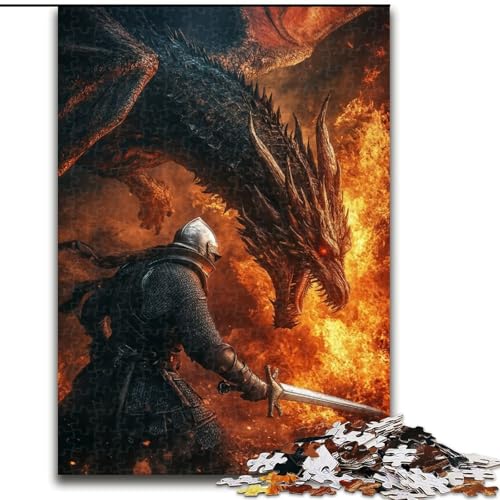 Puzzle 1000 Teile für Teenager Fantasy Drache, für und ab 14 Jahren Pädagogisches Lernspielzeug Familienspiele Geburtstagsgeschenk (Größe 50x75cm) von LiJianXXR