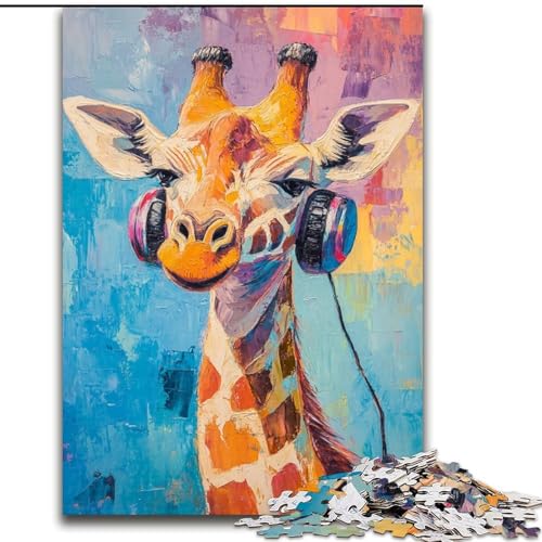 Puzzle 1000 Teile für Teenager Giraffenkunst, für und ab 14 Jahren, pädagogisches Lernspielzeug, Familienspiele, Geburtstagsgeschenk (Größe 50x75cm) von LiJianXXR
