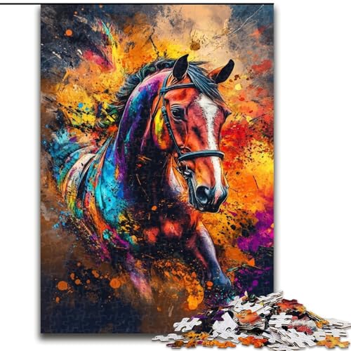 Puzzle 1000 Teile für Teenager Graffiti-Pferd, für 14+ Anspruchsvolles Spiel als Geschenk für die ganze Familie und Freunde (Größe 50x75cm) von LiJianXXR