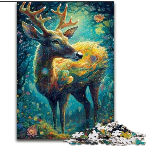 Puzzle 1000 Teile für Teenager Hirsch, für 14+ Anspruchsvolles Spiel als Geschenk für die ganze Familie und Freunde (Größe 50x75cm) von LiJianXXR