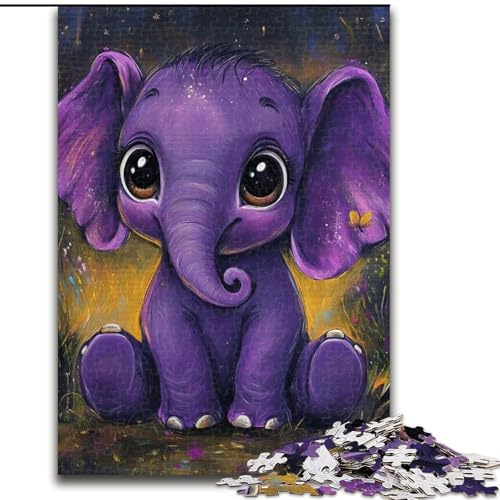Puzzle 1000 Teile für Teenager Lila Elefant, für 14+ Anspruchsvolles Spiel als Geschenk für die ganze Familie und Freunde (Größe 50x75cm) von LiJianXXR