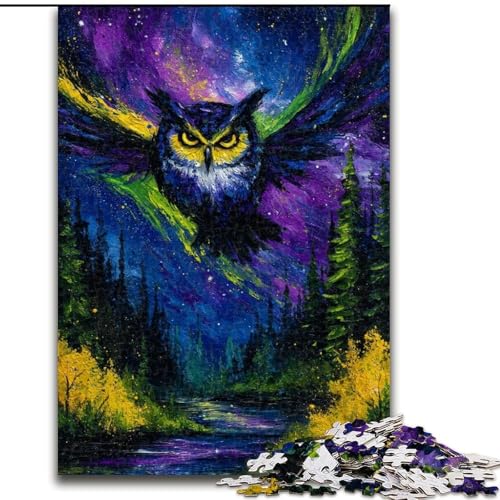 Puzzle 1000 Teile für Teenager Magische Eule, für 14+, anspruchsvolles Spiel als Geschenk für die ganze Familie und Freunde (Größe 26x38cm) von LiJianXXR