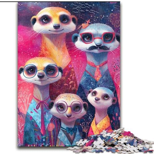 Puzzle 1000 Teile für Teenager Otterfamilie, für 14+, anspruchsvolles Spiel als Geschenk für die ganze Familie und Freunde (Größe 50x75cm) von LiJianXXR