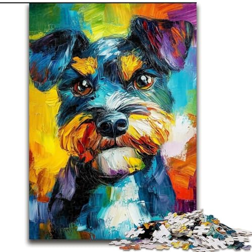 Puzzle 1000 Teile für Teenager Schnauzer, für 14+ Anspruchsvolles Spiel als Geschenk für die ganze Familie und Freunde (Größe 50x75cm) von LiJianXXR