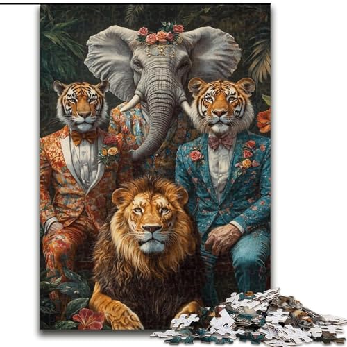 Puzzle 1000 Teile für Teenager Tierfamilie, für 14+ Anspruchsvolles Spiel als Geschenk für die ganze Familie und Freunde (Größe 26x38cm) von LiJianXXR