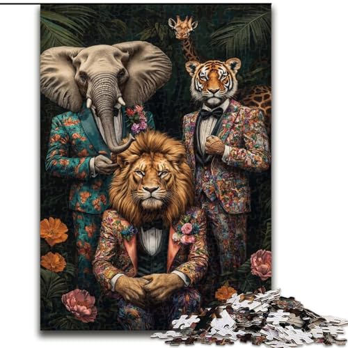 Puzzle 1000 Teile für Teenager Tierfamilie, für 14+ Anspruchsvolles Spiel als Geschenk für die ganze Familie und Freunde (Größe 50x75cm) von LiJianXXR