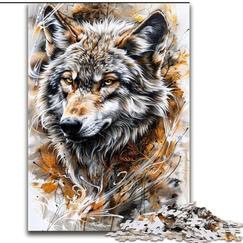 Puzzle 1000 Teile für Teenager Wolf, für 14+ Anspruchsvolles Spiel als Geschenk für die ganze Familie und Freunde (Größe 26x38cm) von LiJianXXR