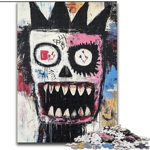 Puzzle 1000 Teile für Teenager im Basquiat-Stil, für 14+, anspruchsvolles Spiel als Geschenk für die ganze Familie und Freunde (Größe 26x38cm) von LiJianXXR