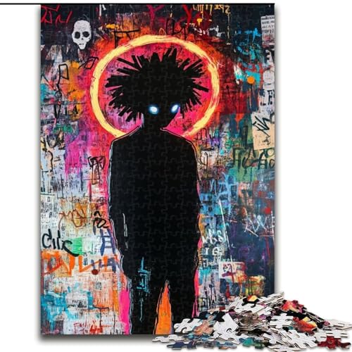 Puzzle 1000 Teile für Teenager im Basquiat-Stil, für 14+, anspruchsvolles Spiel als Geschenk für die ganze Familie und Freunde (Größe 50x75cm) von LiJianXXR