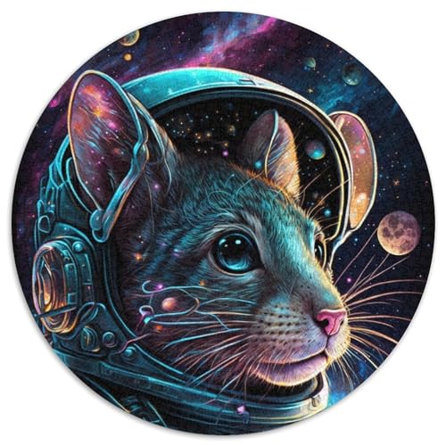 Puzzle für 1000 Teile, Astronautenmaus, 1000-teiliges rundes Puzzle für Erwachsene, Denkspiel für Teenager, 67,5 x 67,5 cm Puzzle für 1000 Teile, Astronautenmaus, 1000-teiliges rundes Puzzle für Erwachsene, Denkspiel für Teenager, 67,5 x 67,5 cm von LiJianXXR