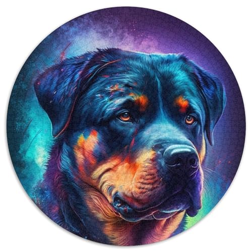 Puzzle für 1000 Teile, Rottweiler-Hund, 1000-teiliges rundes Puzzle für Erwachsene, Denkspiel für Teenager, 67,5 x 67,5 cm Puzzle für 1000 Teile, Rottweiler-Hund, 1000-teiliges rundes Puzzle für Erwachsene, Denkspiel für Teenager, 67,5 x 67,5 cm von LiJianXXR