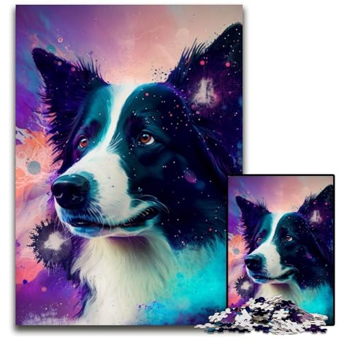 Puzzle für Erwachsene, 1000 Border Collie-Puzzle aus Pappe, Teenager, Paare und Freunde zum Geburtstag, zu Weihnachten, 26x38cm/10,23x14,96 Zoll Puzzle für Erwachsene, 1000 Border Collie-Puzzle aus Pappe, Teenager, Paare und Freunde zum Geburtstag, zu Weihnachten, 26x38cm/10,23x14,96 Zoll von LiJianXXR