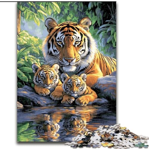 Puzzle für Erwachsene, 1000 Dschungeltiger, Stressabbau, schwierige Herausforderung, Wichtelgeschenke für Kinder ab 14 Jahren (Größe 50x75cm) von LiJianXXR