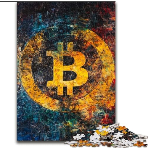 Puzzle für Erwachsene, 1000 Puzzles, Bitcoin, Elefantenspielzeug, Denkspiel, Geburtstagsgeschenk, Geschenke, Wandkunst, für Kinder ab 14 Jahren (Größe 50x75cm) von LiJianXXR