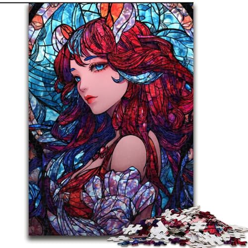 Puzzle für Erwachsene, 1000 Puzzles, Buntglas-Animation, Elefantenspielzeug, Denkspiel, Geburtstagsgeschenk, Geschenke, Wandkunst für Kinder ab 14 Jahren (Größe 50x75cm) von LiJianXXR