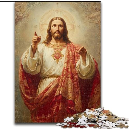 Puzzle für Erwachsene, 1000 Puzzles, Jesus-Kunst, Elefantenspielzeug, Denkspiel, Geburtstagsgeschenk, Geschenke, Wandkunst für Kinder ab 14 Jahren (Größe 26x38cm) von LiJianXXR