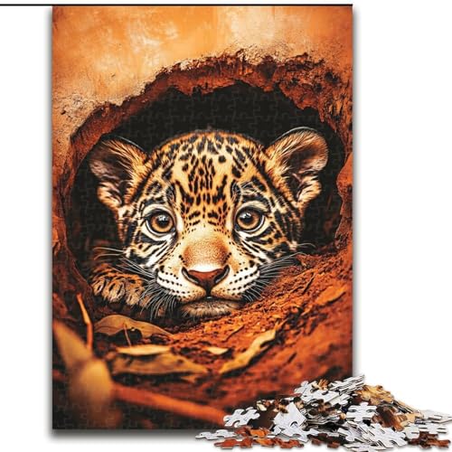 Puzzle für Erwachsene, 1000 Puzzles, Leopard in der Höhle, Elefantenspielzeug, Denkspiel, Geburtstagsgeschenk, Geschenke, Wandkunst für Kinder ab 14 Jahren (Größe 26x38cm) von LiJianXXR