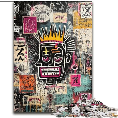 Puzzle für Erwachsene, 1000 Puzzles, Moderne Kunst von Basquiat, Elefantenspielzeug, Denkspiel, Geburtstagsgeschenk, Geschenke, Wandkunst für Kinder ab 14 Jahren (Größe 26x38cm) von LiJianXXR