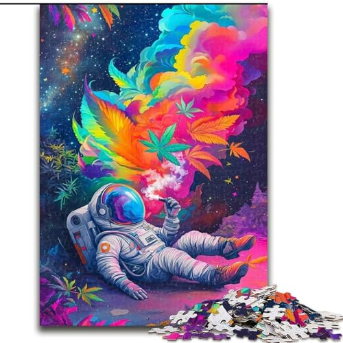 Puzzle für Erwachsene, 1000 Puzzles, Psychedelischer Astronaut, geeignet für Personen ab 14 Jahren Anspruchsvoll zu vervollständigen, Aber lustig und humorvoll Tolles Geschenk (Größe 26x38cm) von LiJianXXR