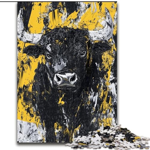 Puzzle für Erwachsene, 1000 Puzzles, Schwarzgold-Bulle, Elefantenspielzeug, Denkspiel, Geburtstagsgeschenk, Geschenke, Wandkunst, für Kinder ab 14 Jahren (Größe 26x38cm) von LiJianXXR