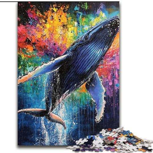 Puzzle für Erwachsene, 1000 Puzzles, Wal-Graffiti, Elefantenspielzeug, Denkspiel, Geburtstagsgeschenk, Geschenke, Wandkunst für Kinder ab 14 Jahren (Größe 26x38cm) von LiJianXXR