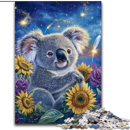 Puzzle für Erwachsene, 1000 Sonnenblumen-Koalas, Stressabbau, schwierige Herausforderung, Wichtelgeschenke für Kinder ab 14 Jahren (Größe 50x75cm) von LiJianXXR