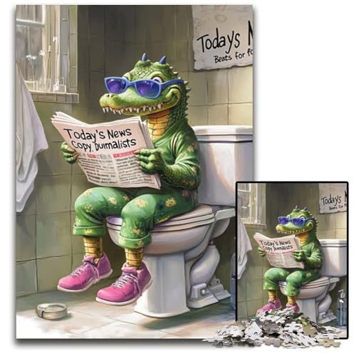 Puzzle für Erwachsene, 1000 Teile, „Crocodile Go Toilet“, anspruchsvolle Puzzles, Heimdekoration und Urlaubsspaß, 26x38cm/10,23x14,96 Zoll Puzzle für Erwachsene, 1000 Teile, „Crocodile Go Toilet“, anspruchsvolle Puzzles, Heimdekoration und Urlaubsspaß, 26x38cm/10,23x14,96 Zoll von LiJianXXR