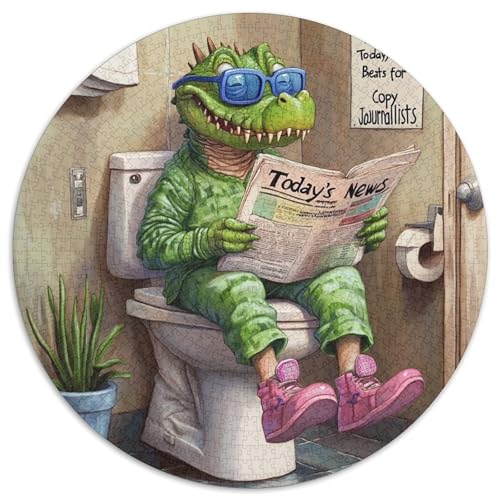 Puzzle für Erwachsene, 1000 Teile, „Crocodile Go Toilet“, runde Puzzles 1000 Teile für Erwachsene, anspruchsvolles Denkspiel, Familienaktivität, Heimdekoration, 67,5 x 67,5 cm Puzzle für Erwachsene, 1000 Teile, „Crocodile Go Toilet“, runde Puzzles 1000 Teile für Erwachsene, anspruchsvolles Denkspiel, Familienaktivität, Heimdekoration, 67,5 x 67,5 cm von LiJianXXR