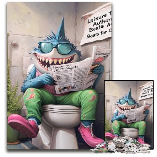 Puzzle für Erwachsene, 1000 Teile, „Shark Go Toilet“, unmögliches Puzzle für Erwachsene, DIY-Geschenk zur Heimdekoration, Denksportaufgabe für Erwachsene, 50x75cm/19,68x29,52 Zoll Puzzle für Erwachsene, 1000 Teile, „Shark Go Toilet“, unmögliches Puzzle für Erwachsene, DIY-Geschenk zur Heimdekoration, Denksportaufgabe für Erwachsene, 50x75cm/19,68x29,52 Zoll von LiJianXXR