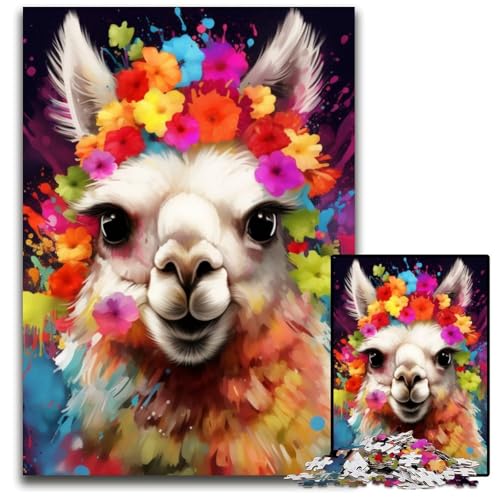 Puzzle für Erwachsene, 1000 Teile, Alpaka mit Blumen, Puzzles für Erwachsene, für Teenager und Familienspaß – DIY-Denkspiel, Geschenk, 26x38cm/10,23x14,96 Zoll Puzzle für Erwachsene, 1000 Teile, Alpaka mit Blumen, Puzzles für Erwachsene, für Teenager und Familienspaß – DIY-Denkspiel, Geschenk, 26x38cm/10,23x14,96 Zoll von LiJianXXR