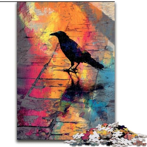 Puzzle für Erwachsene, 1000 Teile, Aquarellkrähe, Familienunterhaltungsspielzeug, ganze Familie, ab 14 Jahren (Größe 50x75cm) von LiJianXXR