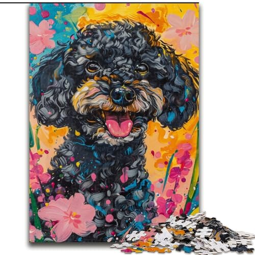 Puzzle für Erwachsene, 1000 Teile, Aquarellpudel, für Kinder ab 14 Jahren, Lernspiel, Herausforderung, Spielzeug, Geschenk zum Geburtstag (Größe 50x75cm) von LiJianXXR