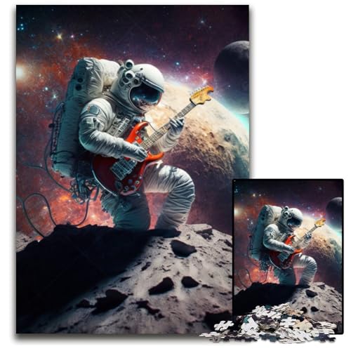 Puzzle für Erwachsene, 1000 Teile, Astronaut spielt Gitarre, Papppuzzle für Erwachsene, für Heimdekoration, Gehirntraining, 26x38cm/10,23x14,96 Zoll Puzzle für Erwachsene, 1000 Teile, Astronaut spielt Gitarre, Papppuzzle für Erwachsene, für Heimdekoration, Gehirntraining, 26x38cm/10,23x14,96 Zoll von LiJianXXR
