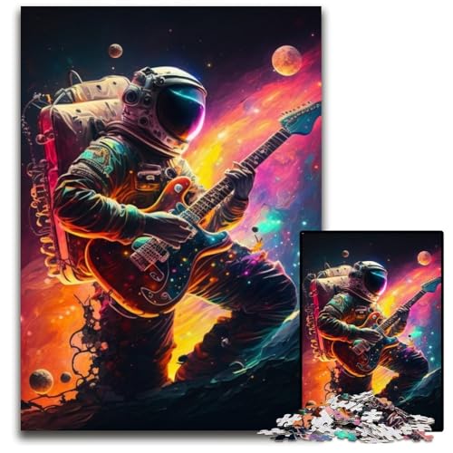 Puzzle für Erwachsene, 1000 Teile, Astronaut spielt Gitarre, Unmögliches Puzzle für Erwachsene, Perfekt für Halloween, Weihnachten, Geburtstagsgeschenk, 50x75cm/19,68x29,52 Zoll Puzzle für Erwachsene, 1000 Teile, Astronaut spielt Gitarre, Unmögliches Puzzle für Erwachsene, Perfekt für Halloween, Weihnachten, Geburtstagsgeschenk, 50x75cm/19,68x29,52 Zoll von LiJianXXR