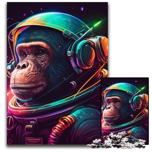 Puzzle für Erwachsene, 1000 Teile, Astronauten-Affen-Puzzle für Erwachsene, für Teenager und Familienspaß – DIY-Denkspiel, Geschenk, 50x75cm/19,68x29,52 Zoll von LiJianXXR