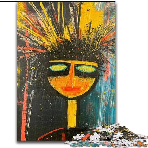 Puzzle für Erwachsene, 1000 Teile, Basquiat-Stil, Stressabbau, schwierige Herausforderung, Wichtelgeschenke für Kinder ab 14 Jahren (Größe 26x38cm) von LiJianXXR
