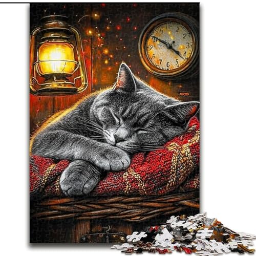 Puzzle für Erwachsene, 1000 Teile, Bauernhofkatze, Familienunterhaltungsspielzeug, ganze Familie, ab 14 Jahren (Größe 26x38cm) von LiJianXXR
