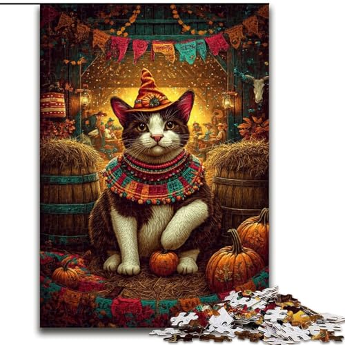Puzzle für Erwachsene, 1000 Teile, Bauernhofkatze, Familienunterhaltungsspielzeug, ganze Familie, ab 14 Jahren (Größe 50x75cm) von LiJianXXR