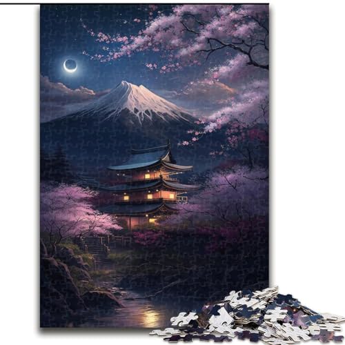 Puzzle für Erwachsene, 1000 Teile, Berg Fuji, aus Holz, für Jugendliche ab 14 Jahren, Heimdekoration, 50x75cm, Kunstwerk-Dekor, Intelligenzspielzeug für Familien-Indoor-Spiele von LiJianXXR